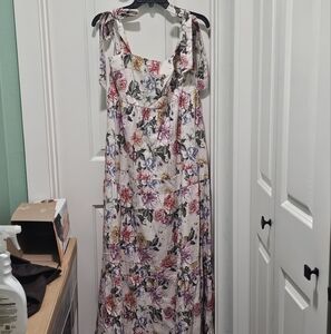 House of Harlow 1960 Pink and Purple Ruffled Tiered Maxi Dress L NEW